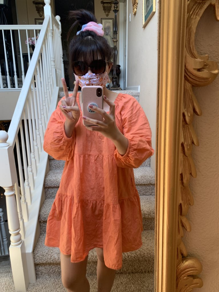 Puff orange tiered dress from Target