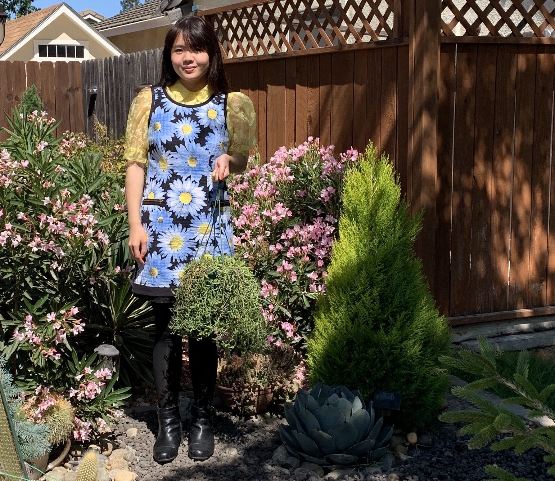 Goodwill dress and Ross puff sleeve shirt