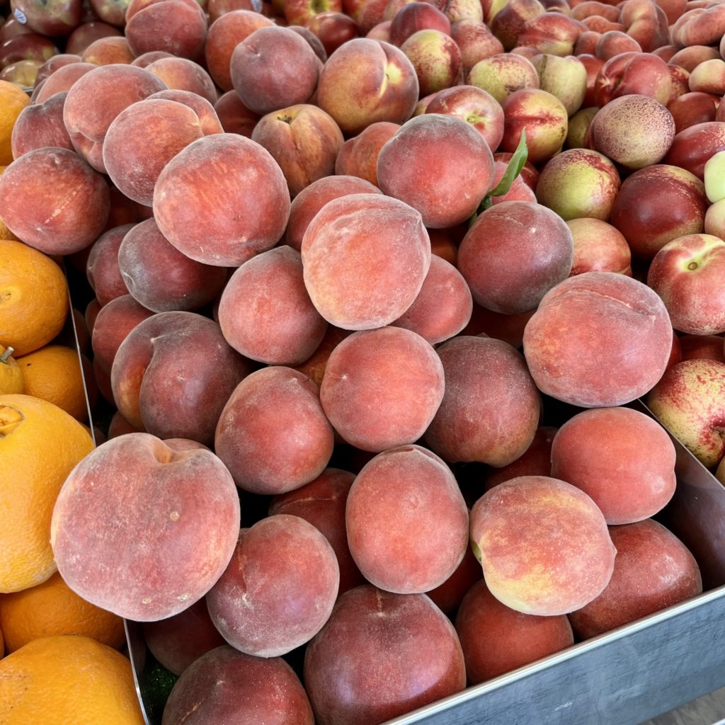 Fuzzy red peaches