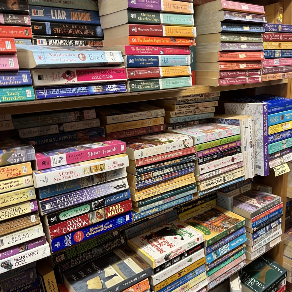 Books on a shelf