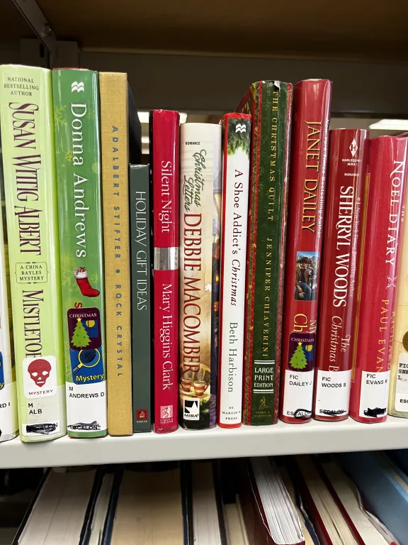 Christmas books at the library