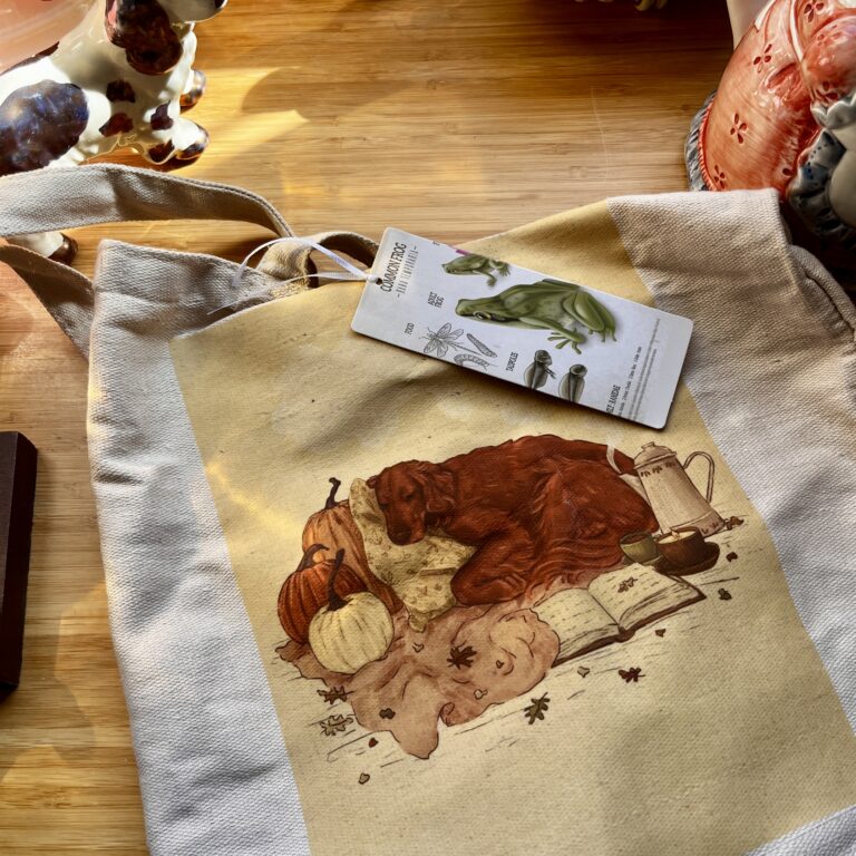Tote bag and bookmark
