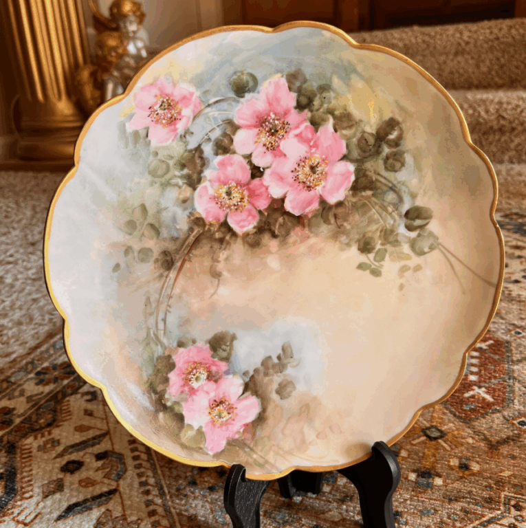 Apple blossom limoges plate