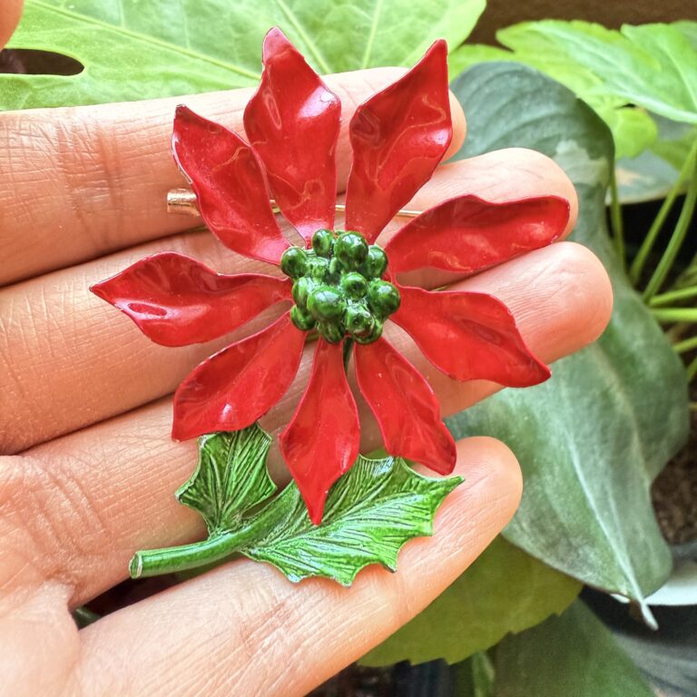 poinsettia brooch