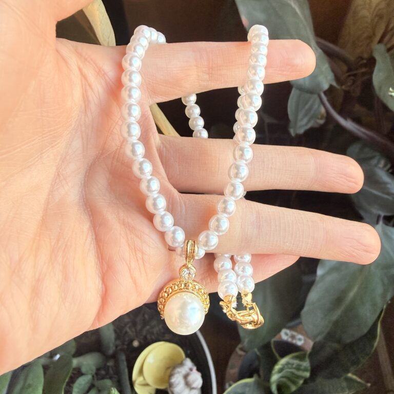 pearl with pearl cabochon pendant